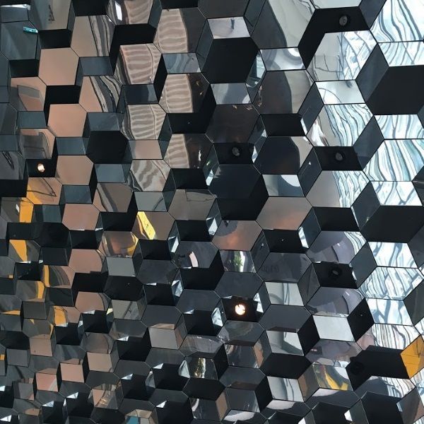 View from inside looking up, Harpa
