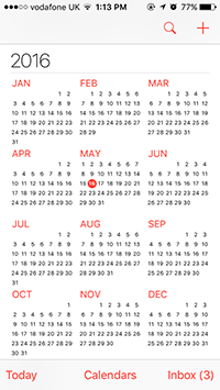 iOS Calendar (Yearly, monthly and daily views)