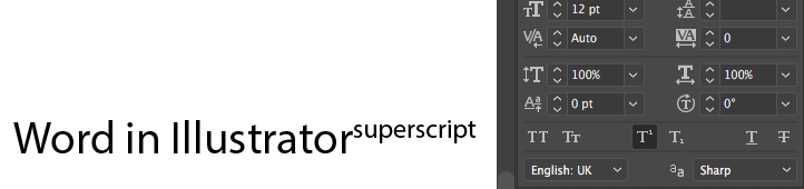 Illustrator superscript text