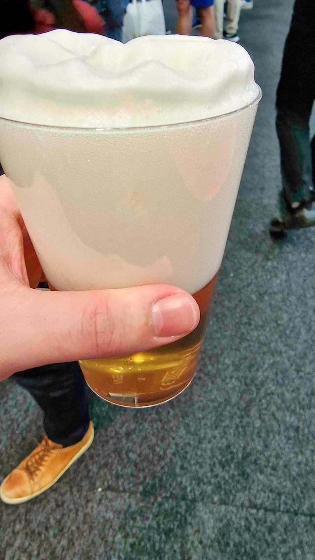 A pint of beer that is 60% froth