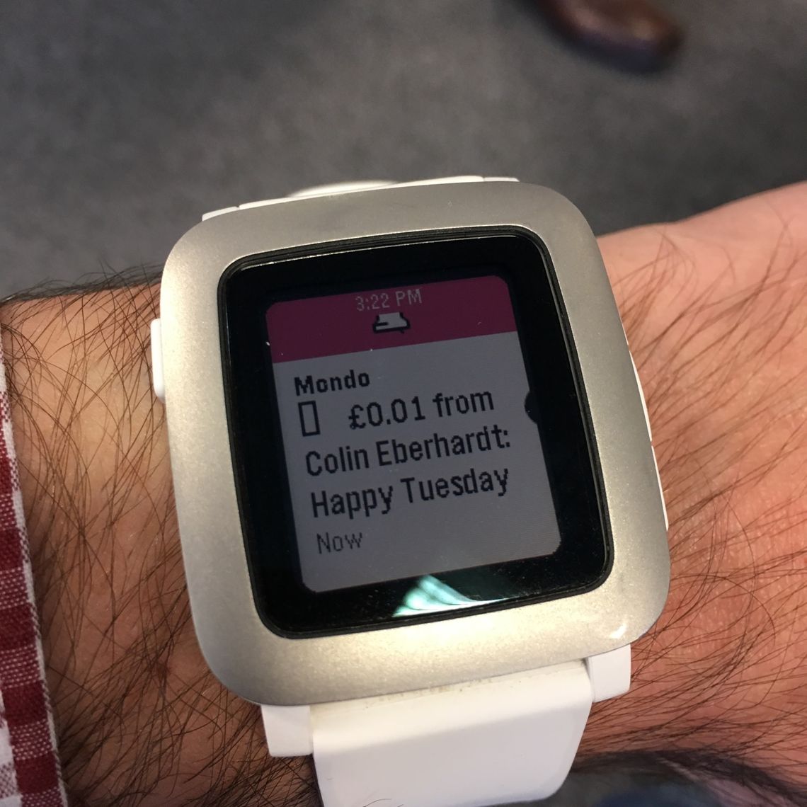 A notification on my watch