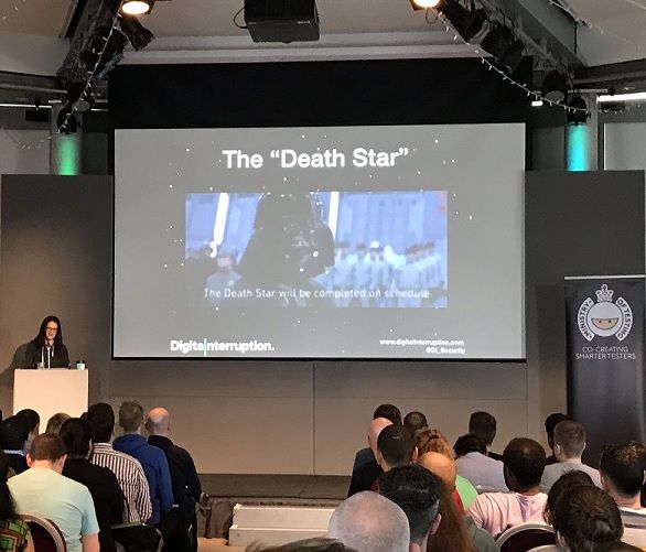 @ms__chief's Darth Vadar slide from her talk on threat modelling