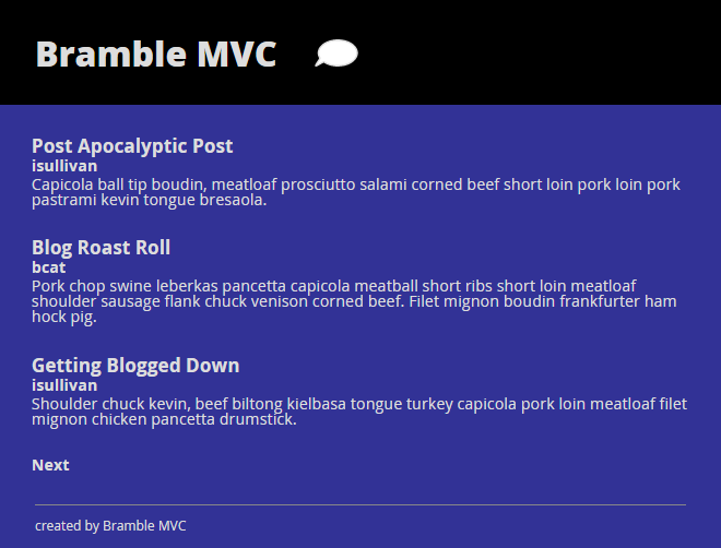 Bramble MVC Paging