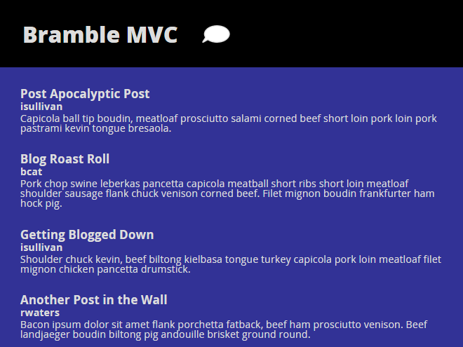 Bramble MVC Screenshot
