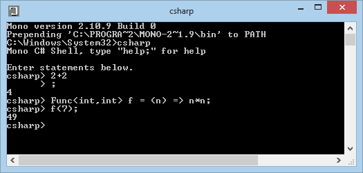 Mono csharp window