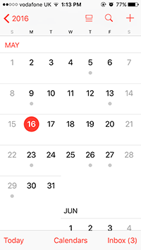 iOS Calendar (Yearly, monthly and daily views)