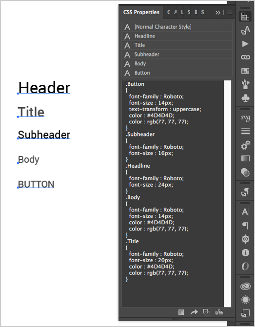Adobe Illustrator CSS Extraction, Extracting text styles