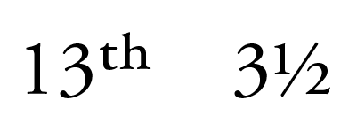 Ordinals and fractions in Illustrator