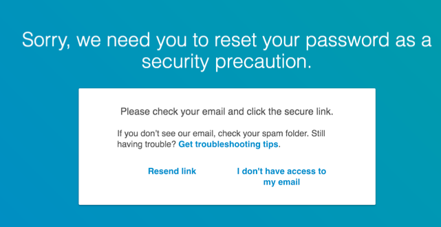 LinkedIn security precaution