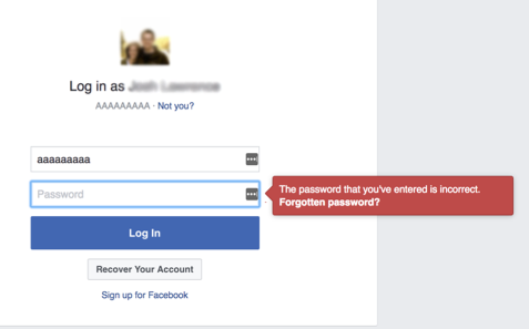 Facebook login