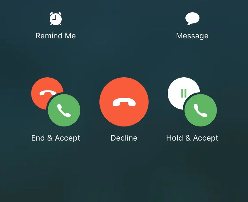 iPhone end call screen