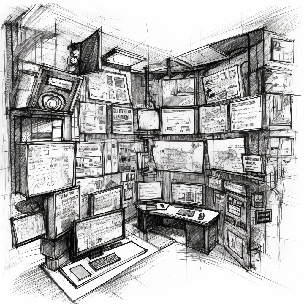 Illustration of a complexed work environments (source: midjourney)